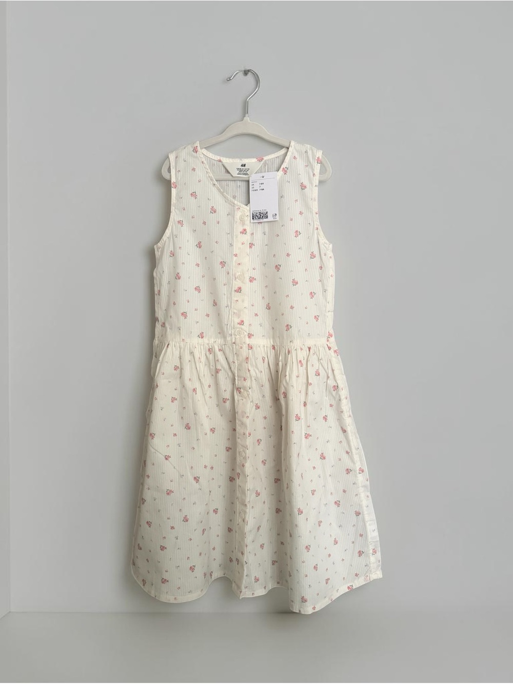 H&M Cream Dress with Pink Floral Print